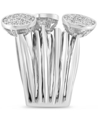 EFFY&reg; Diamond Disc Cluster Multirow Statement Ring (5/8 ct. t.w.) in Sterling Silver