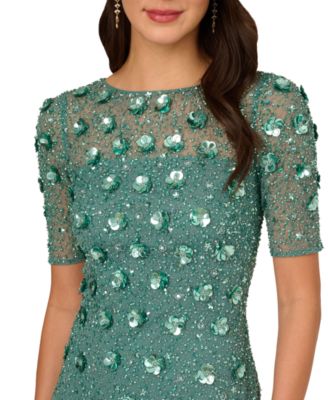 Embellished Floral Sheath Dress