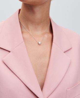 Sterling Silver Sparkling Treated Freshwater Cultured Pearl Collier Necklace