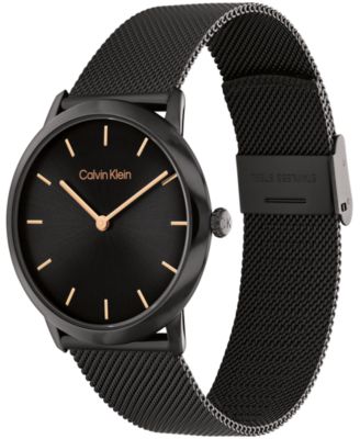 Women's Exceptional Black Stainless Steel Mesh Bracelet Watch 37mm