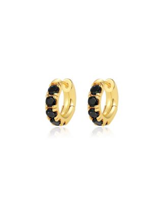 Daniela Huggie Hoop Zirconia Earrings - Onyx black 69$
