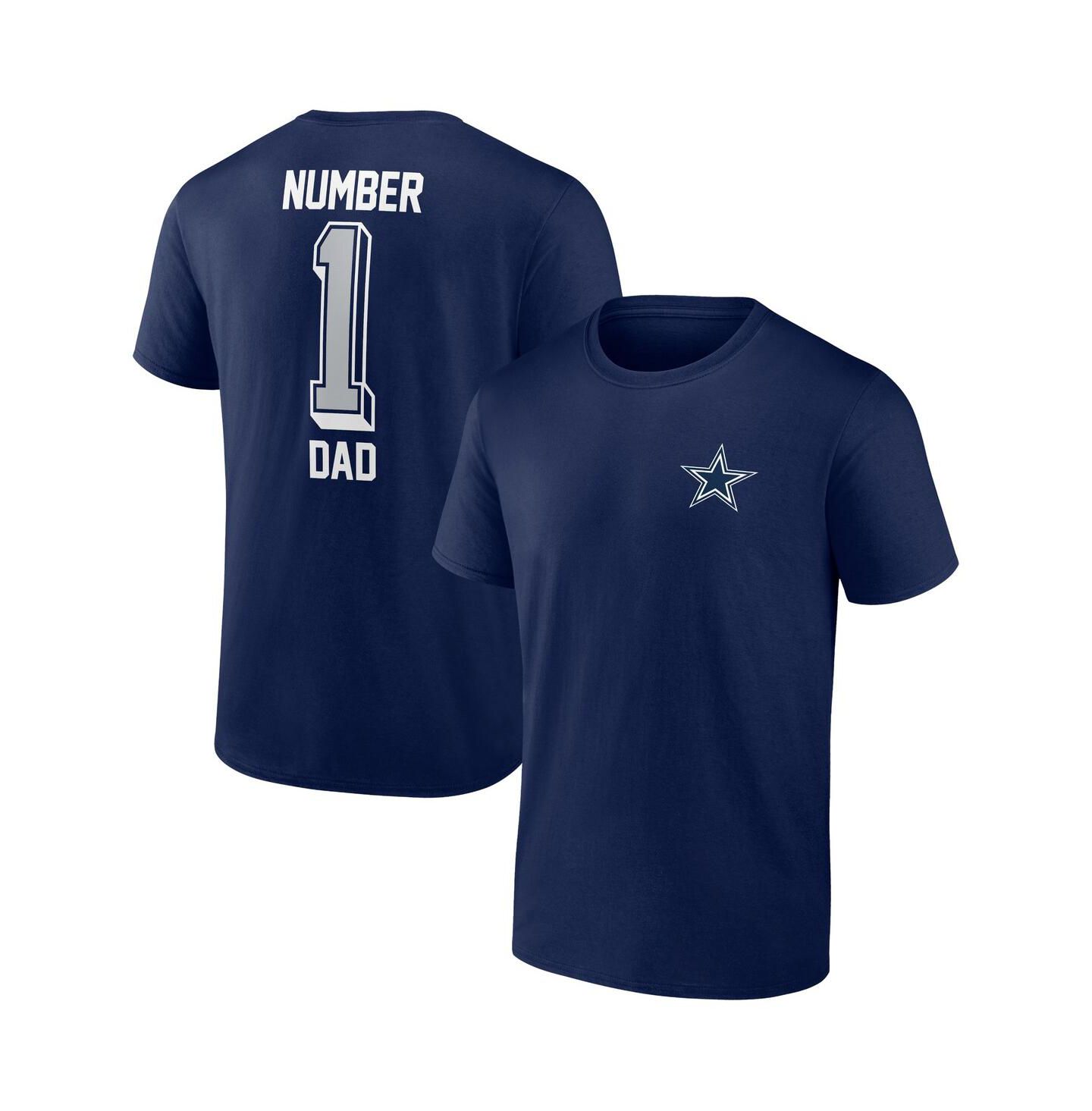 Мужская футболка Fanatics Navy Dallas Cowboys Number One Dad — фото 1