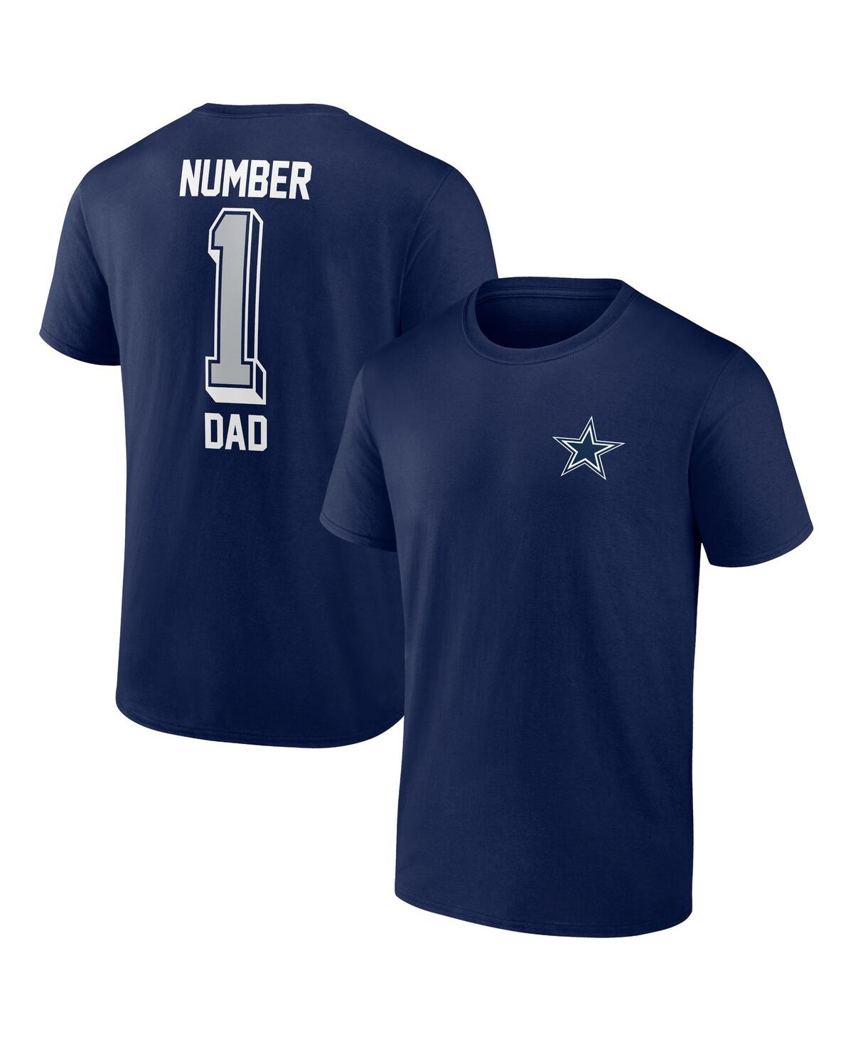 Shop Fanatics Men's  Navy Dallas Cowboys Number One Dad T-shirt