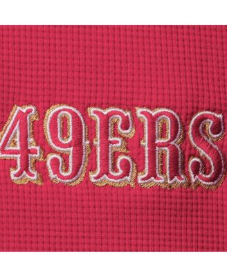 Men's Scarlet San Francisco 49ers Logo Maverick Thermal Henley Long Sleeve T-shirt