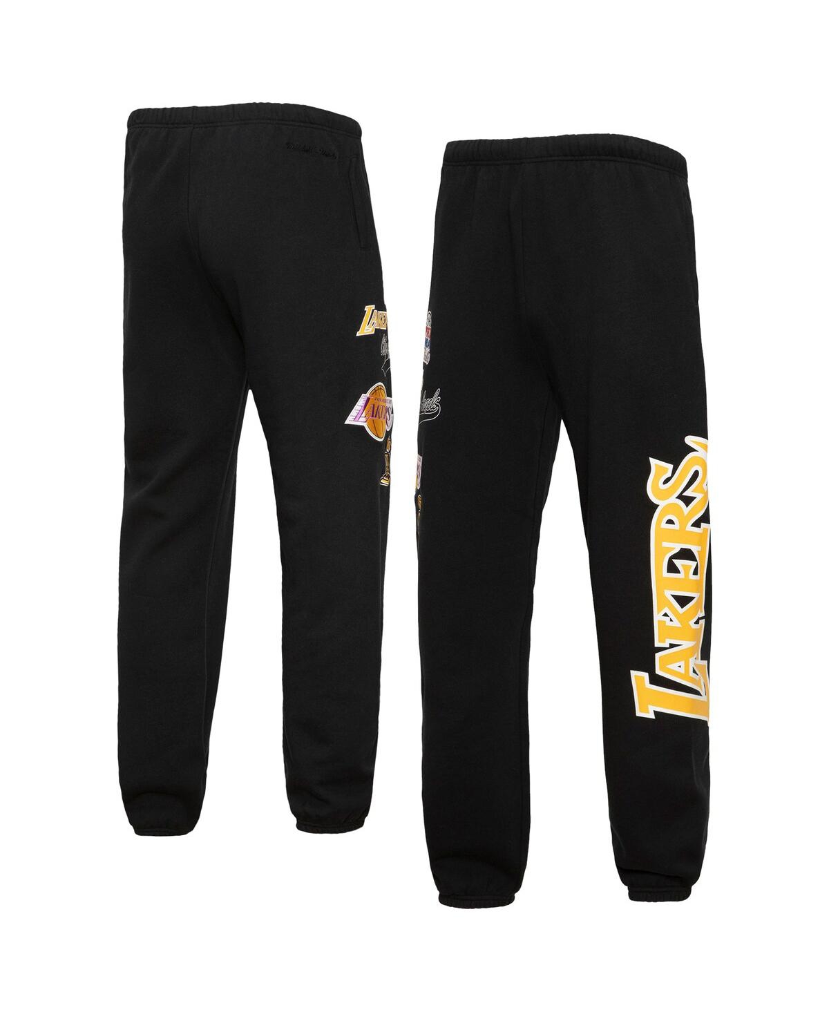 Men's Mitchell & Ness Black Los Angeles Lakers Champs City Fleece Jogger Pants - Black