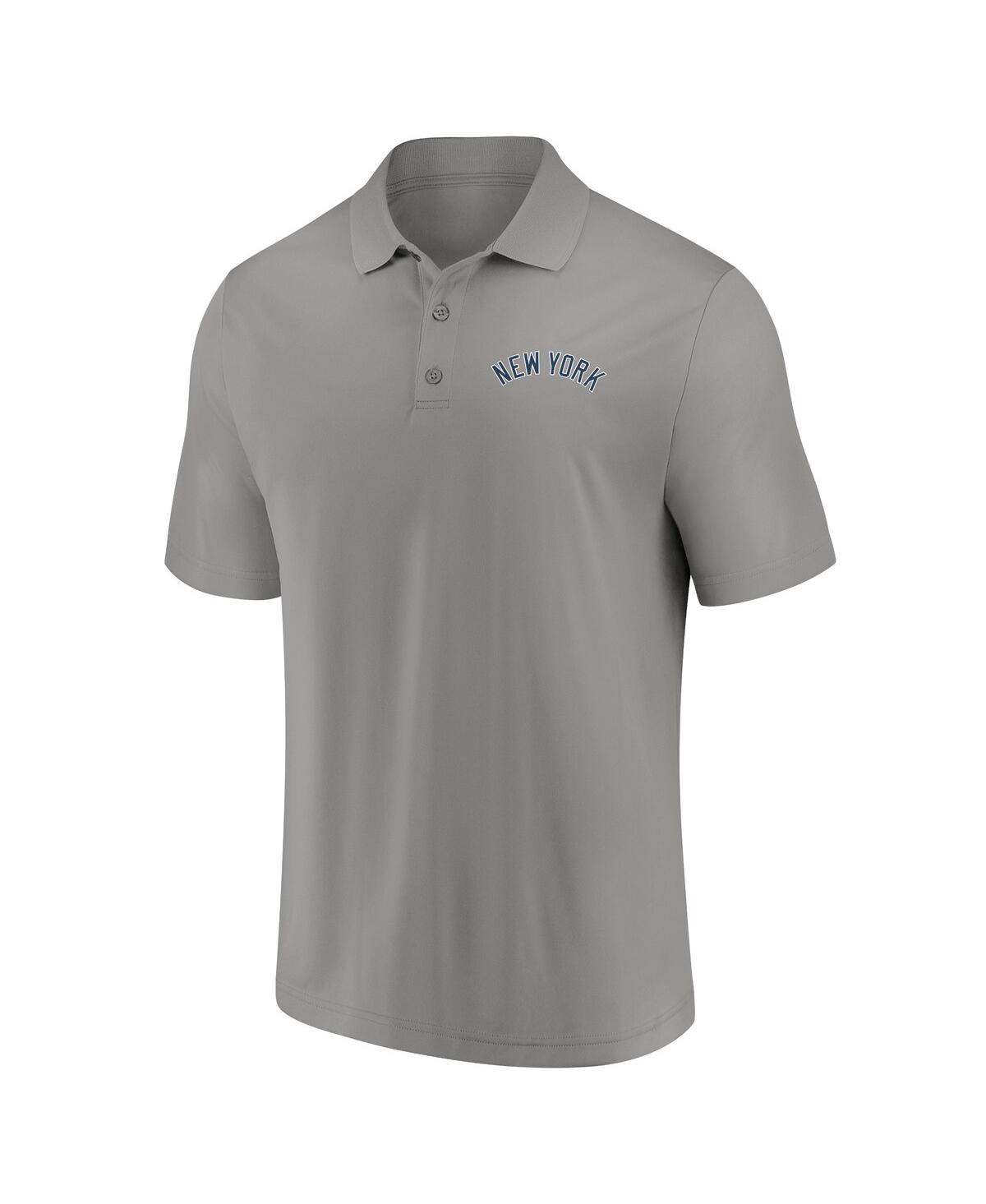 Shop Fanatics Men's  Navy, Gray New York Yankees Dueling Logos Polo Shirt Combo Set In Navy,gray