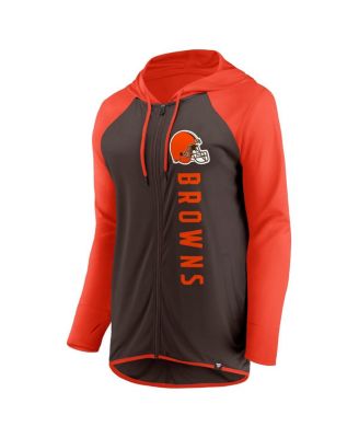 Women's Brown, Orange Cleveland Browns Forever Fan Full-Zip Hoodie