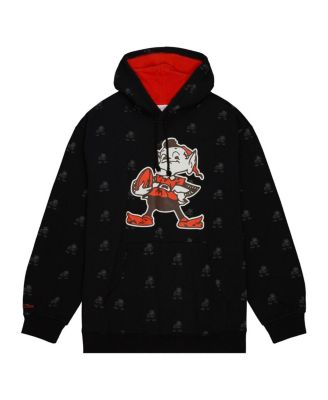Men's Black Cleveland Browns Allover Print Fleece Pullover Hoodie