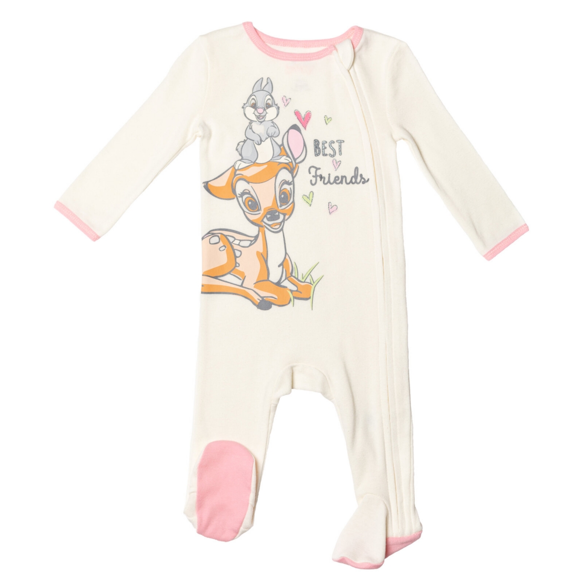 Disney Classics 101 Dalmatians Bambi Girls 3 Pack Sleep N' Play Coveralls Infant -pink/gray