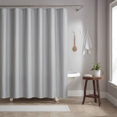 Host & Home Damask Shower Curtain Set with 12 Metal Rolling Rings, Weighted Hem, Rust-Proof Grommets, Fine 100% Polyester Yarn, 72x72, Three Proof Treatment Repels Water, Stains & Oil