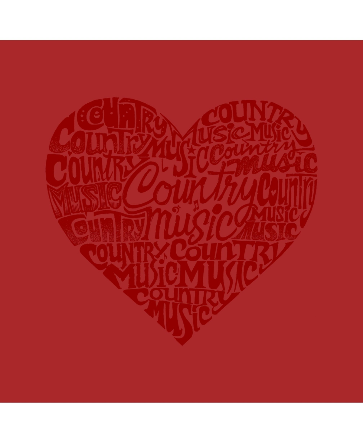 Boy's Word Art T-shirt - Country Music Heart