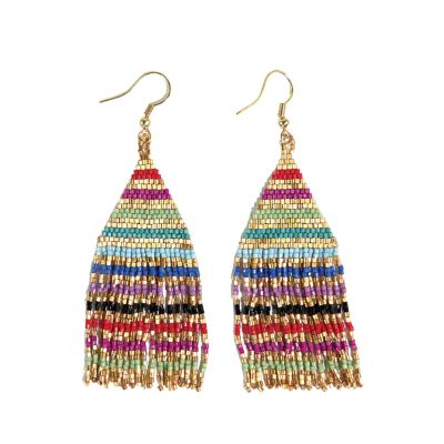 Lexie Solid Beaded Fringe Earrings
