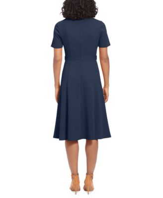 Petite Fit & Flare Scuba Crepe Midi Dress