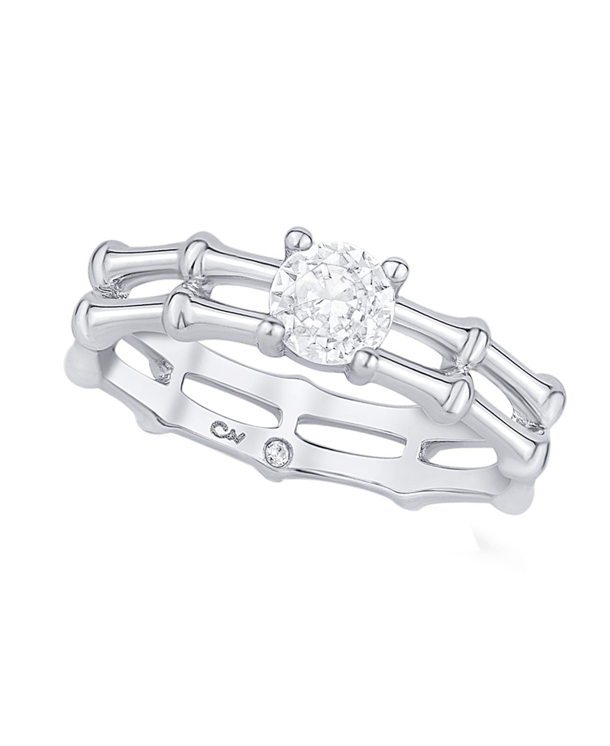 And Now This Cubic Zirconia Bamboo Ring In Silver