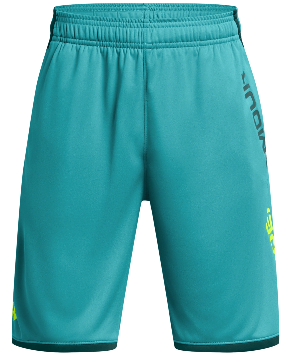 Under Armour Kids' Big Boys Stunt 3.0 Shorts In Circuit Teal,hydro Teal,high-vis Yel