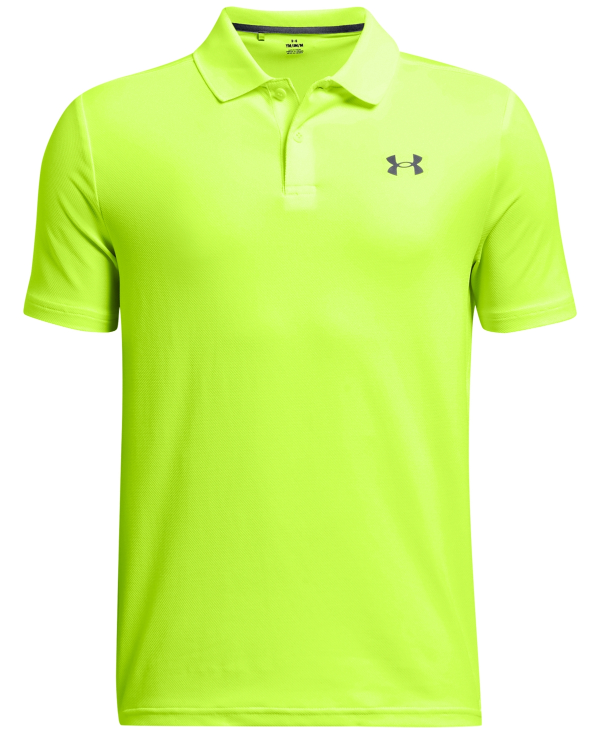 Under Armour Kids' Big Boys Performance Polo Shirt In High-vis Yellow,pitch Gray
