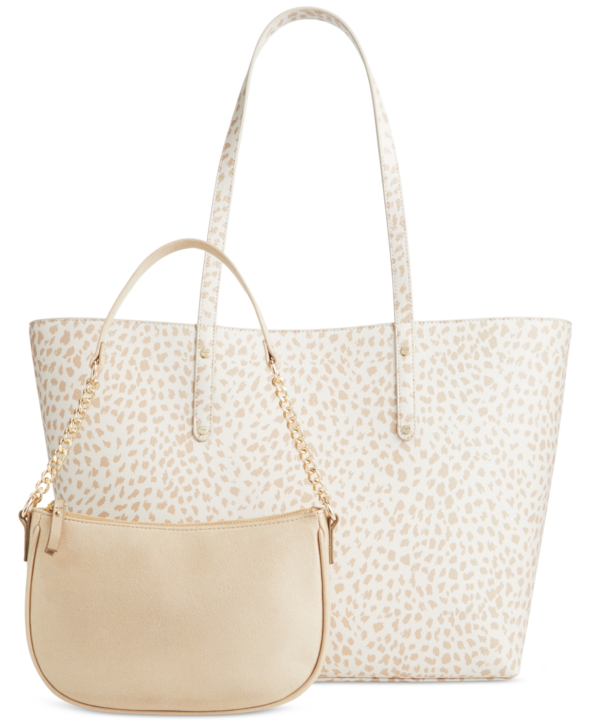 Inc International Concepts Zoiey 2-1 Tote, Created For Macy's In Bone Leo,chpgn
