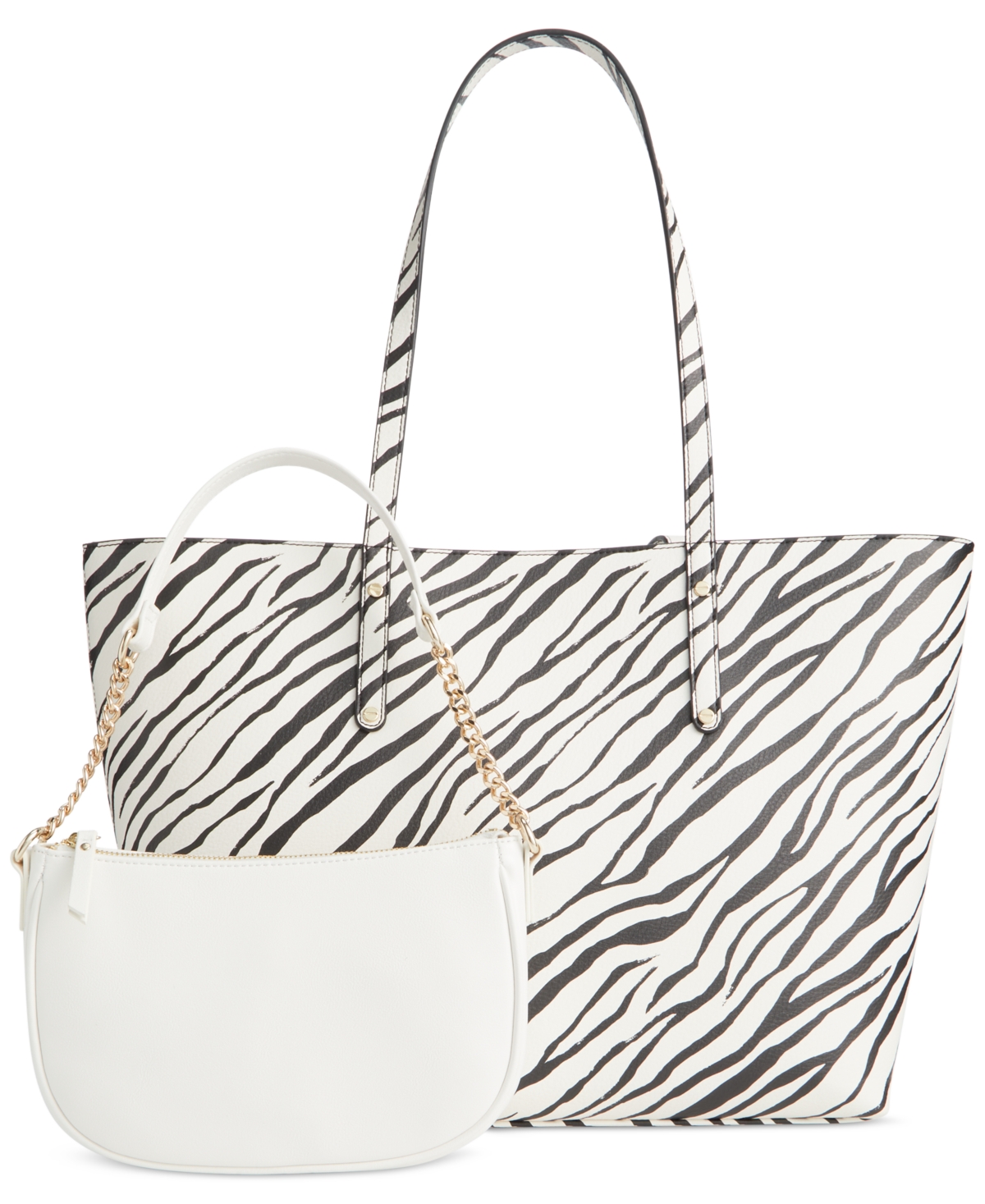 Inc International Concepts Zoiey 2-1 Tote, Created For Macy's In Zebra,vanilla