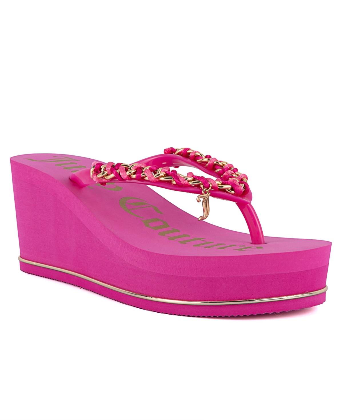 Women's Ullie Chain Detail Thong Platform Wedge Sandals - Bright Pink