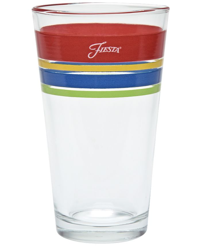 Fiesta Bright Edgeline 16Ounce Tapered Cooler Glass, Set of 4 Macy's
