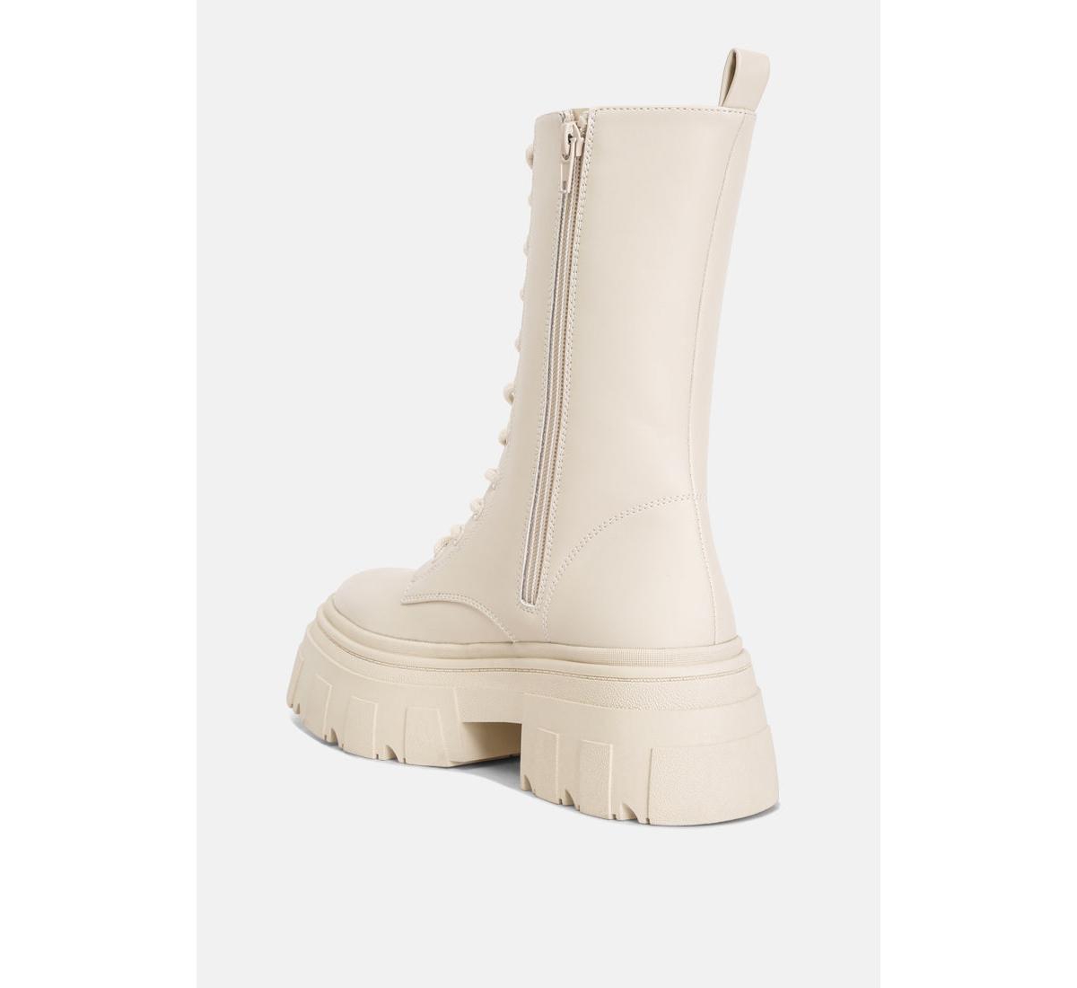 London Rag Tatum Faux Leather Combat Chunky Boots