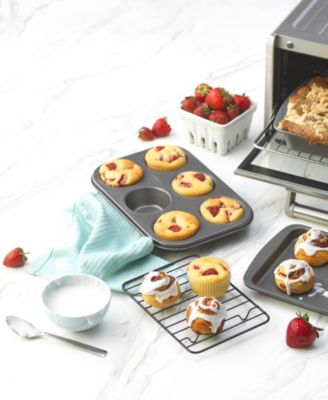 Good Cook 4 Piece Nonstick Steel Toaster Oven Set with Sheet Pan, Rack, Cake Pan, and Muffin Pan