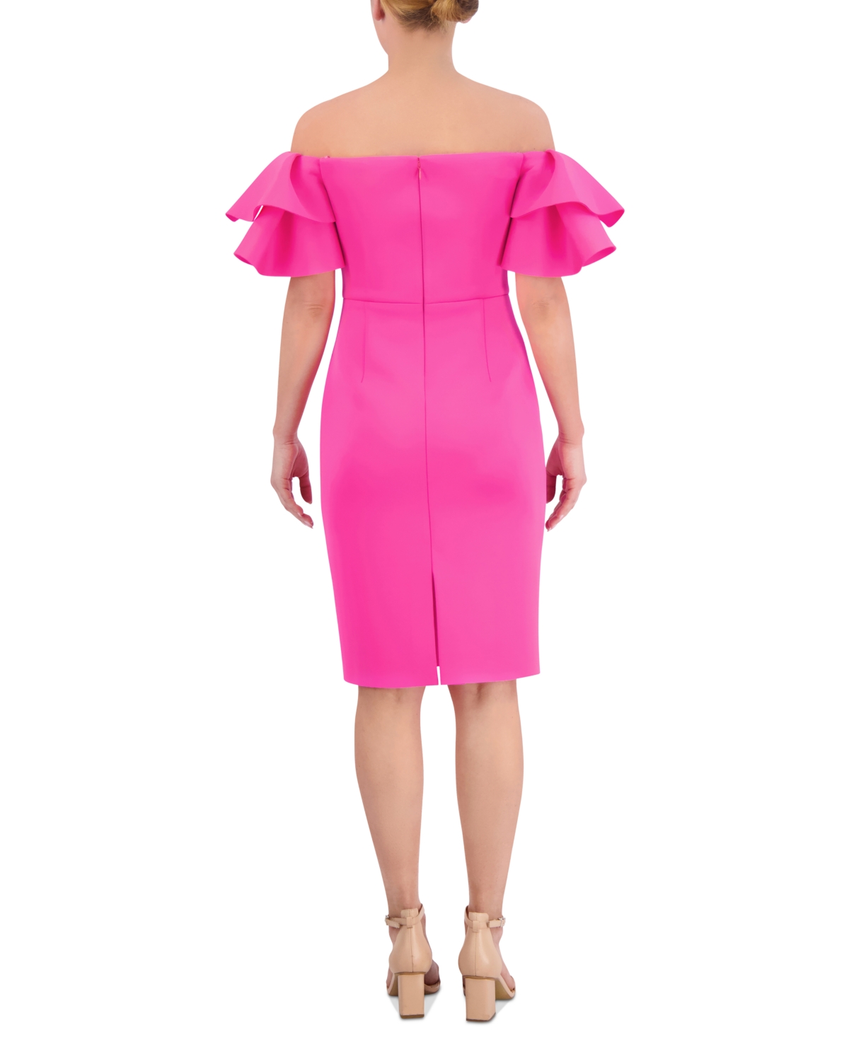 Shop Eliza J Women's Ruffled Off-the-shoulder Dress In Hot Pink