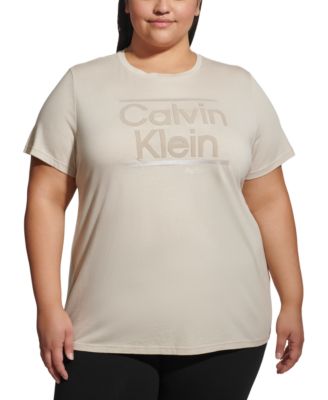 Calvin Klein Performance Plus Size Short Sleeve Logo Tee Macy s