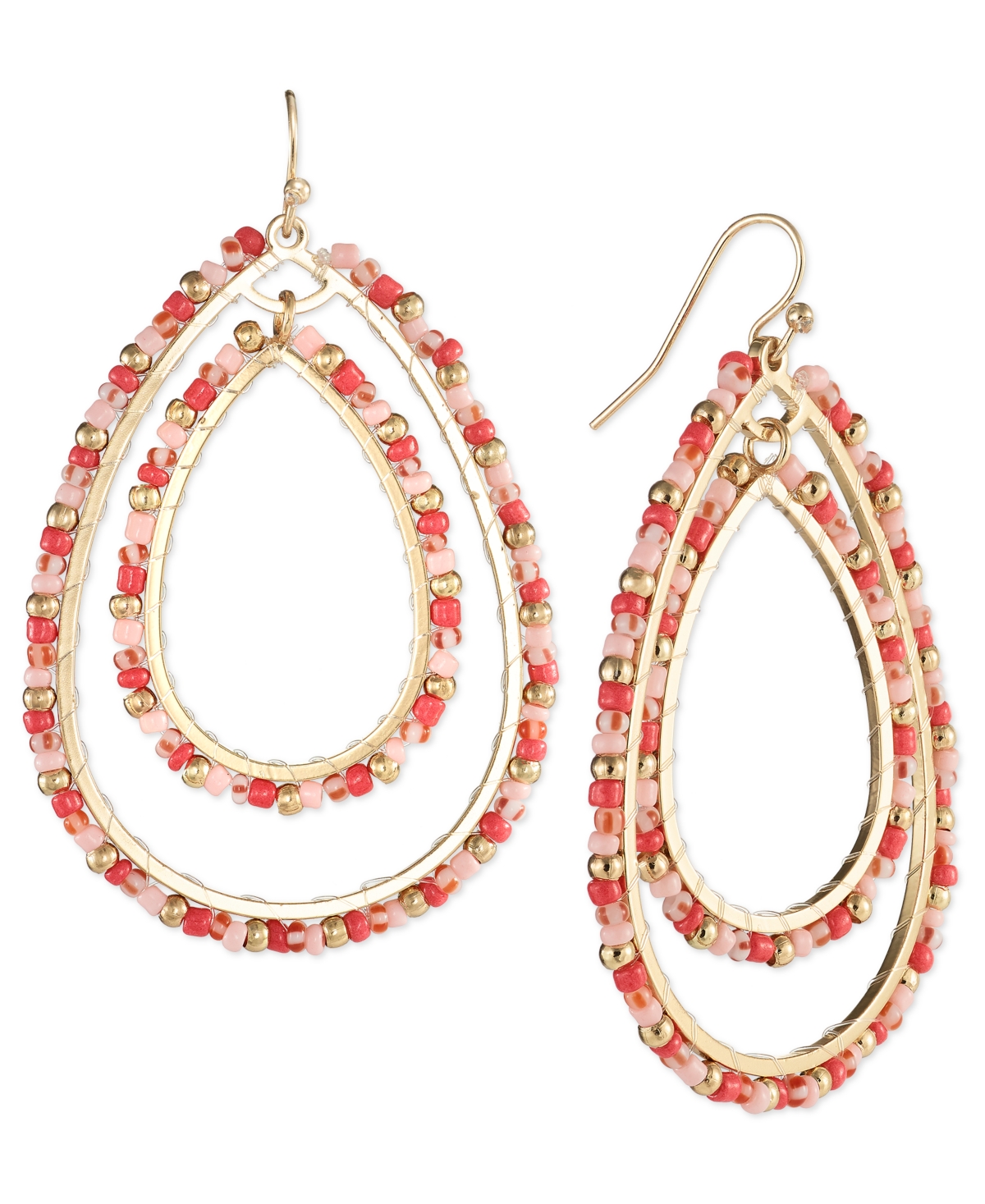 Style Co Mixed Metal Crystal Double Oval Earrings Created for Macy s Coral Smart Closet