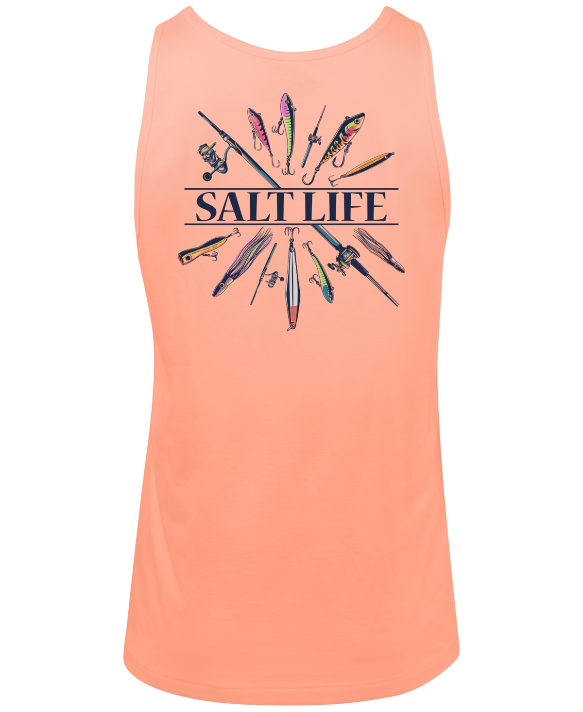 Salt Life Men's Lure Me In Graphic Sleeveless Tank In Pink