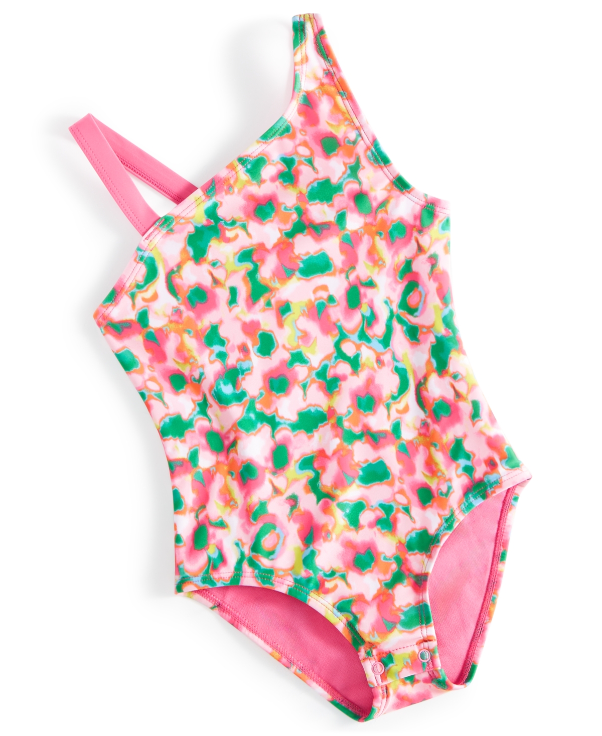 Id Ideology Kids' Toddler Girls Blurred Floral-print One-piece Swimsuit, Created For Macy's In Cerise Pink