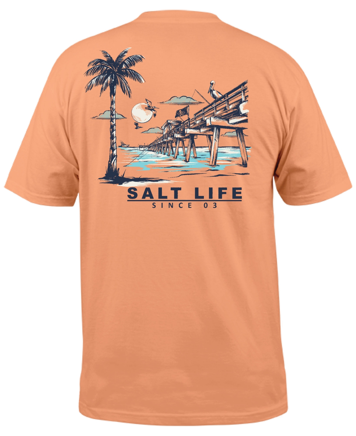 Shop Salt Life Men's Pierside Graphic Short-sleeve T-shirt In Grapefruit