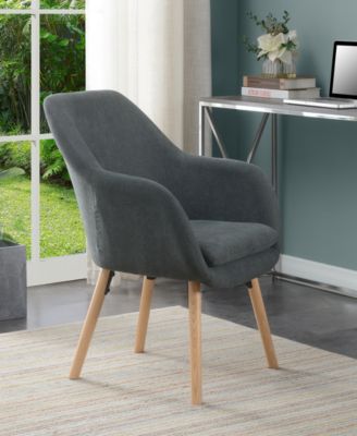 25.25" Faux Linen Charlotte Wingback Accent Armchair