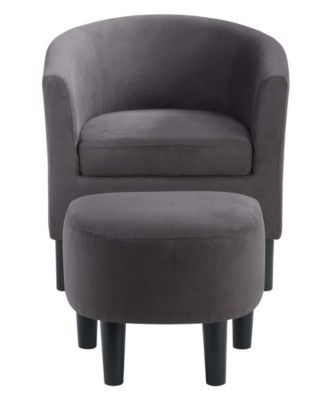 26.25" Microfiber Churchill Accent Chair with Ottoman