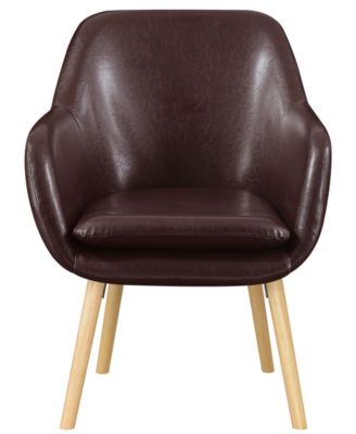25.25" Faux Leather Charlotte Wingback Upholstered Accent Armchair