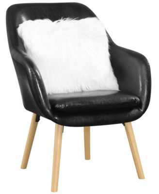 25.25" Faux Leather Charlotte Wingback Upholstered Accent Armchair