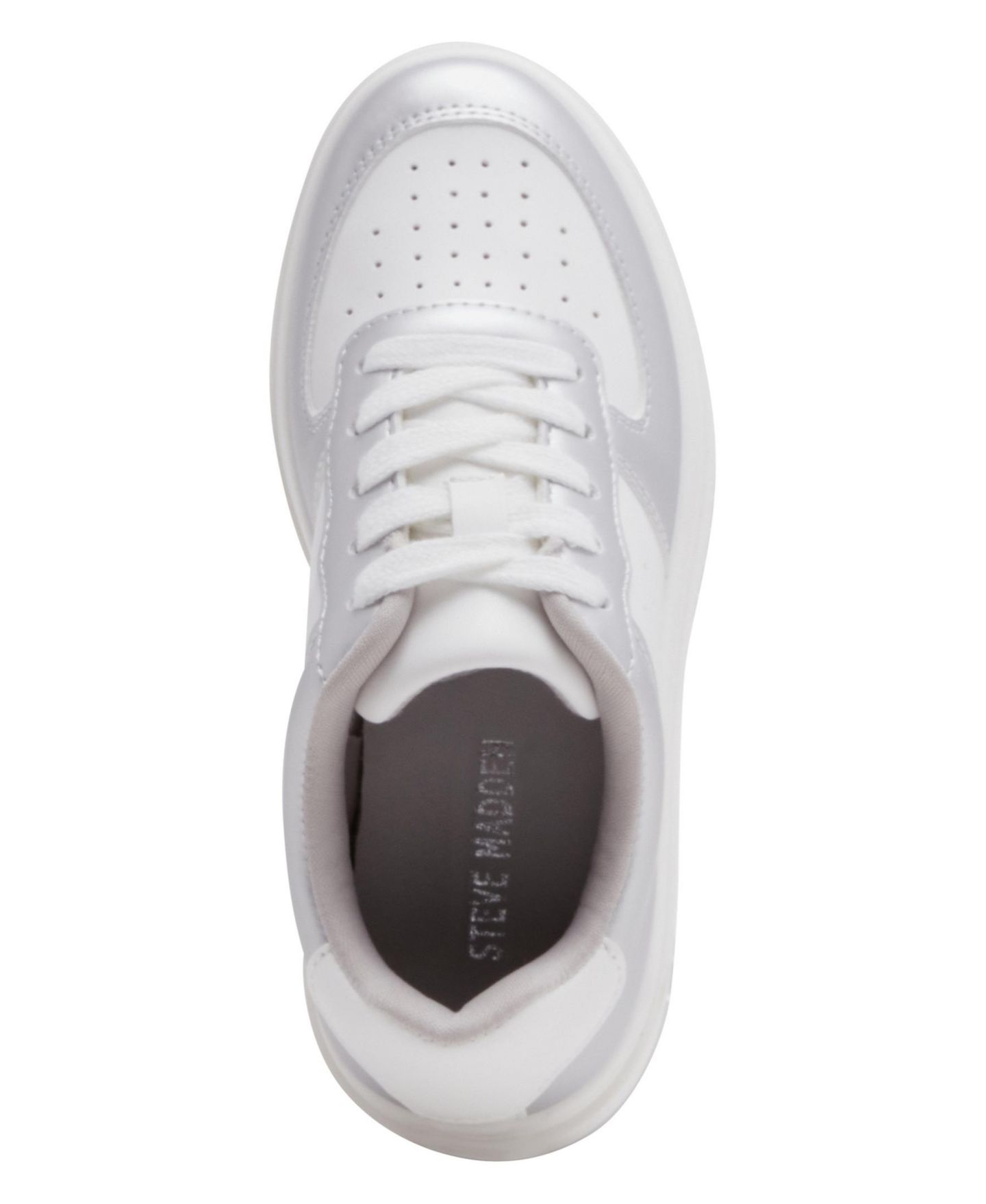 Кроссовки Steve Madden JAlisa Lace Up Sneaker для девочек, цвет: Серебряный — фото 4