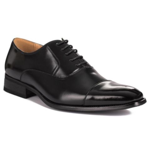 Обувь Gino Vitale Lace-up Cap Toe Dress Oxfords, цвет: Чёрный