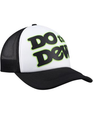 Men's White, Black Mountain Dew Do The Dew Foam Trucker Adjustable Hat