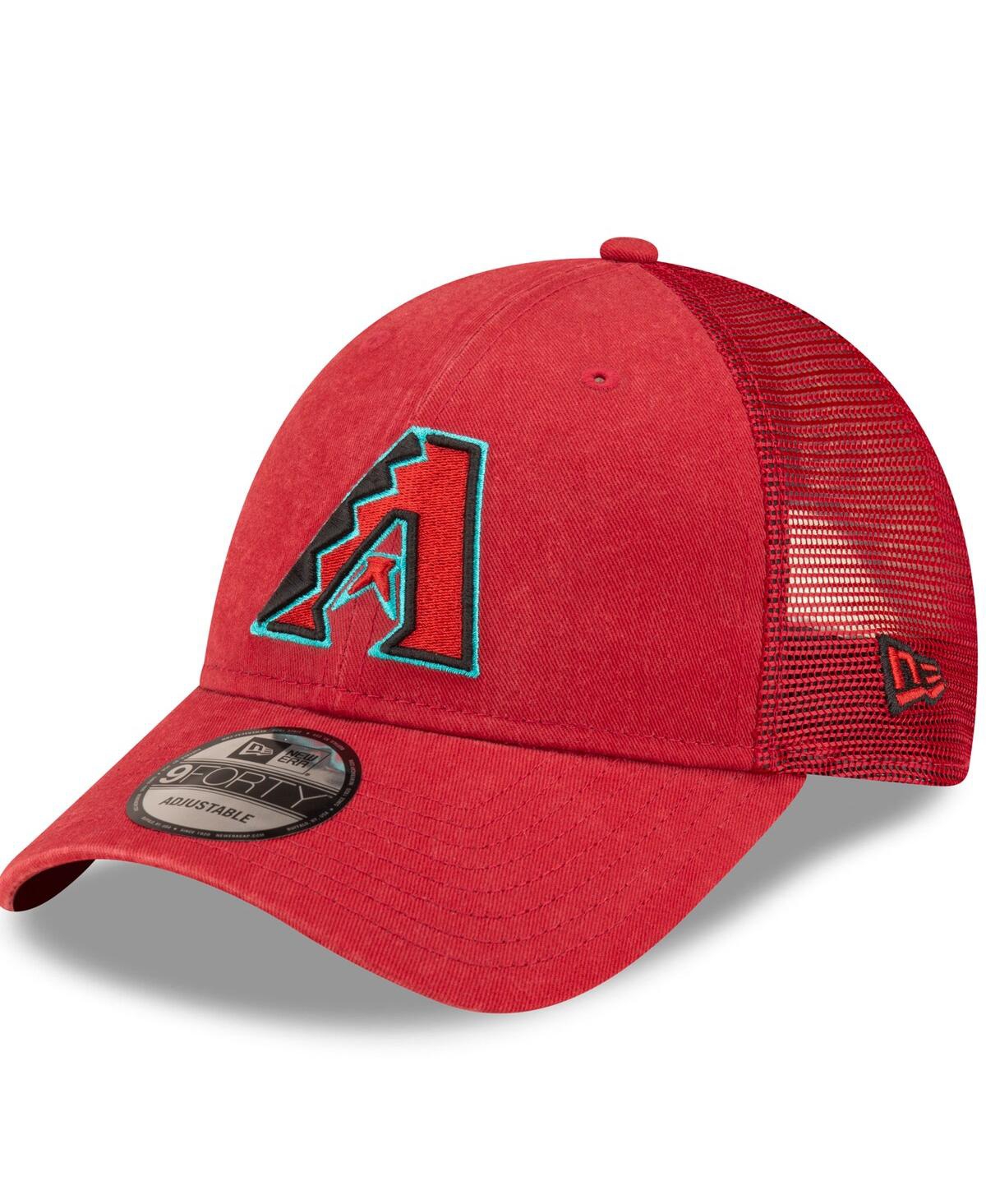 Shop New Era Men's  Red Arizona Diamondbacks Trucker 9forty Adjustable Hat