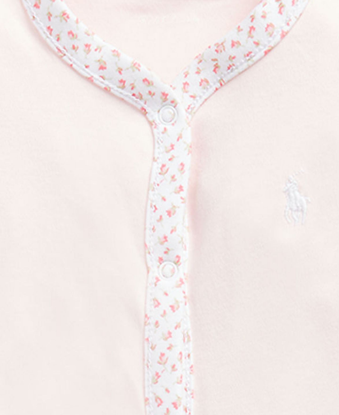 Детский хлопковый комбинезон Polo Ralph Lauren для девочки с цветочной отделкой, цвет: Розовый — фото 3