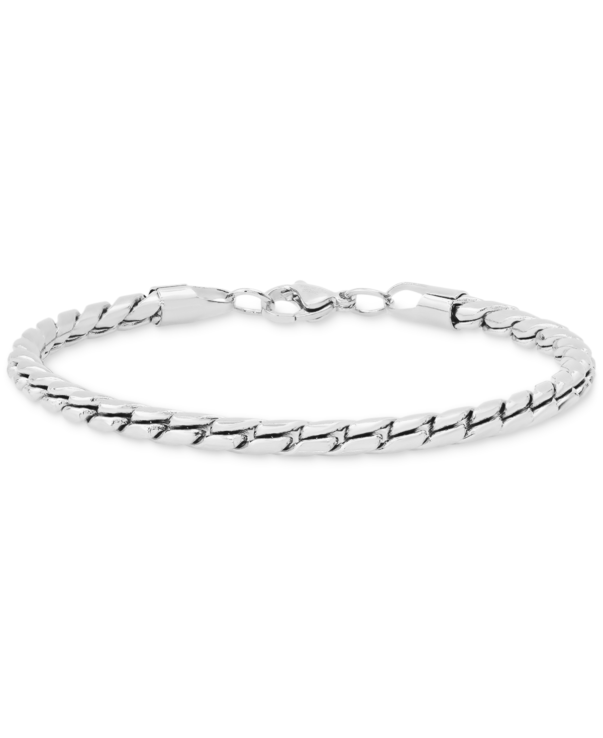 Shop Steeltime Men's Fancy Link Bracelet In Silver