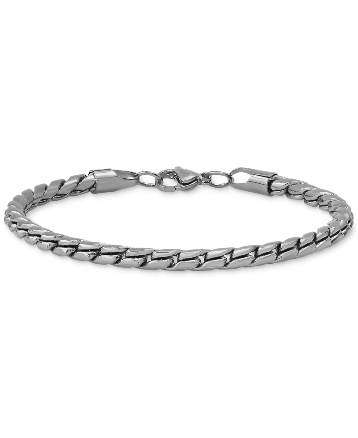 Shop Steeltime Men's Fancy Link Bracelet In Hematite