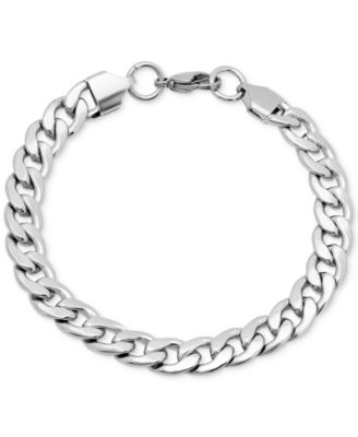 STEELTIME - Men's Silver-Tone Cuban Bracelet