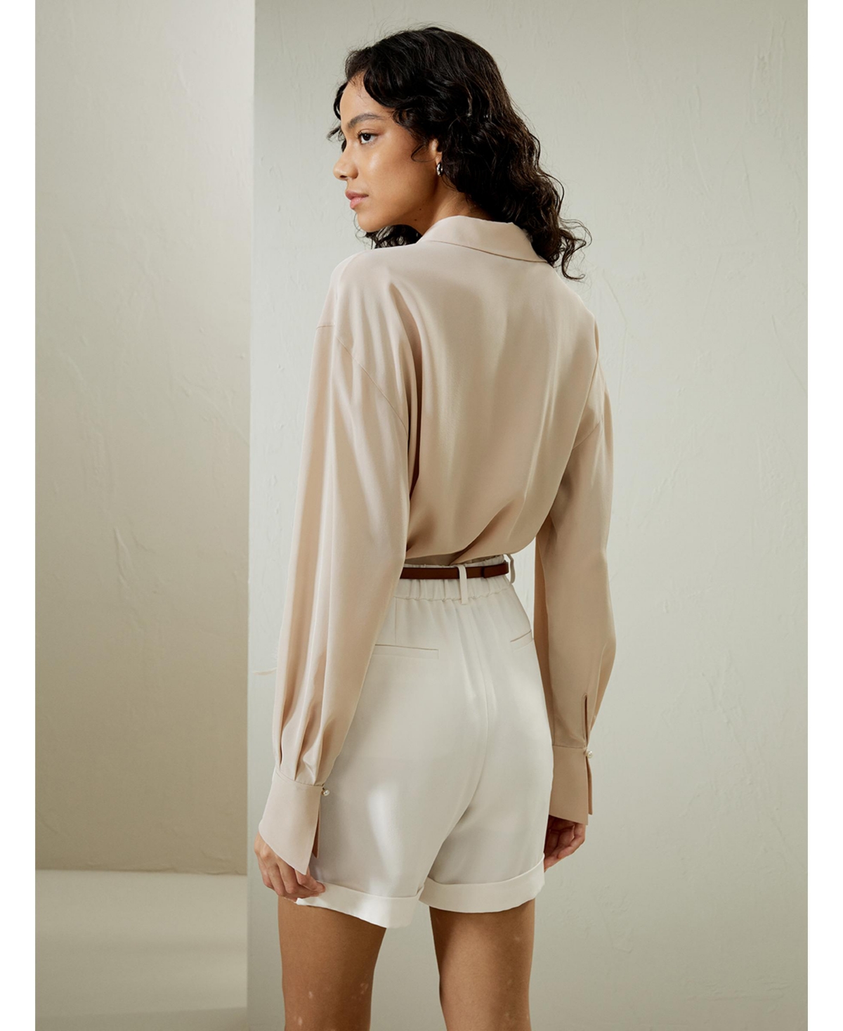 Tie-Detailed Silk Blouse for Women