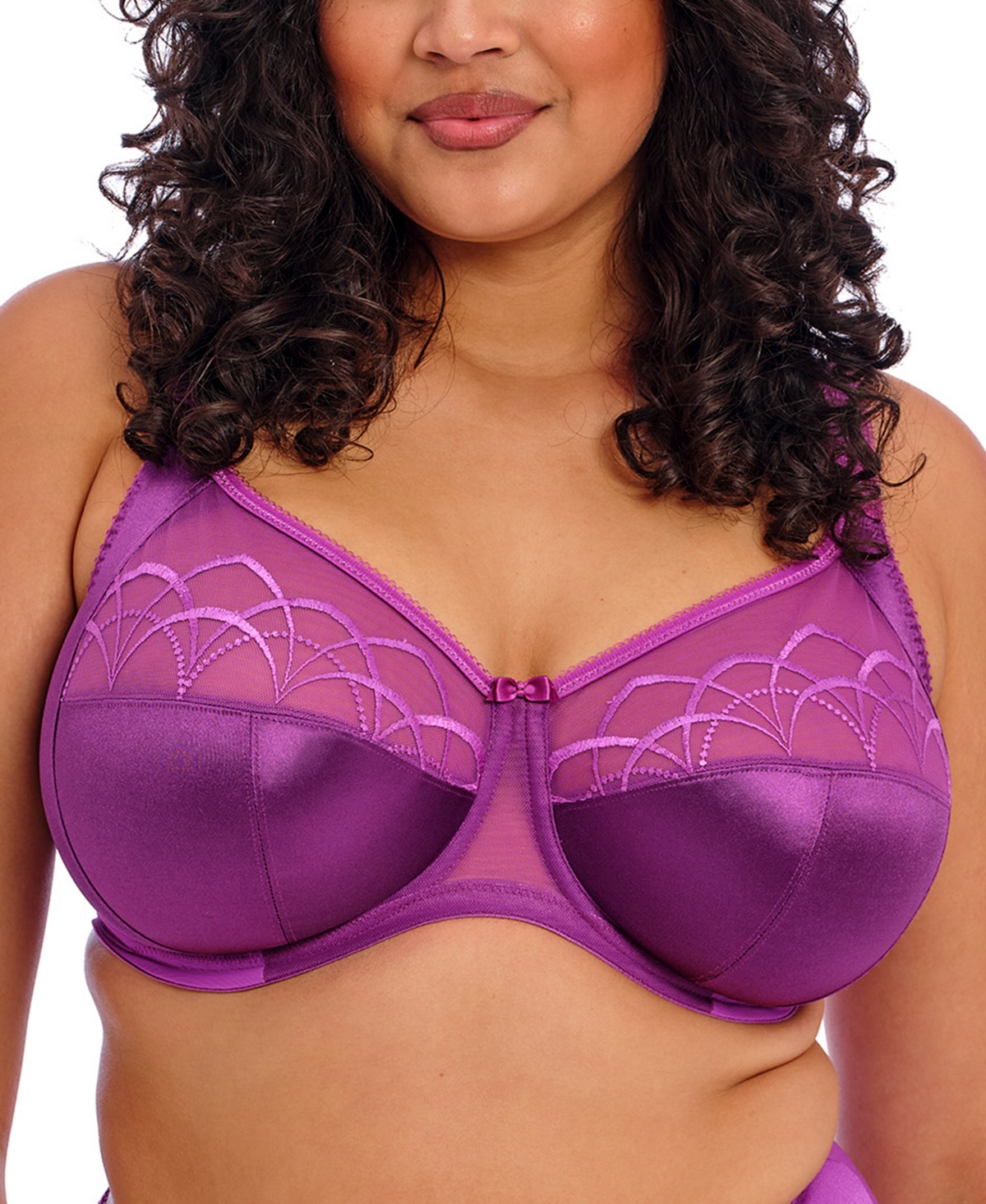 Cate Full Figure Underwire Lace Cup Bra EL4030, Online Only - Berry