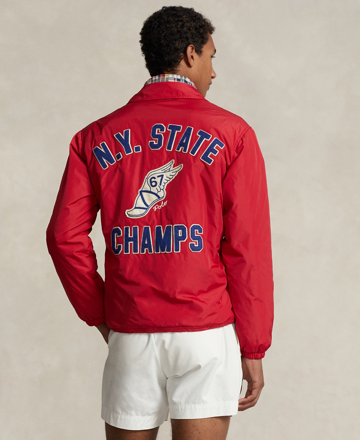 Shop Polo Ralph Lauren Men's Water-repellent Coach Jacket In Rl  Red