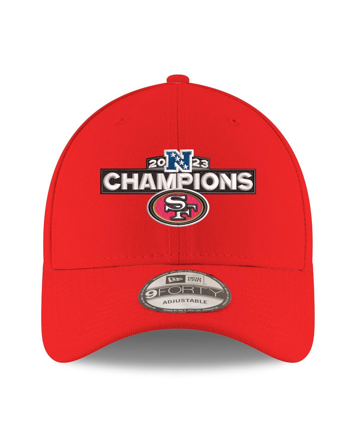 Men's New EraSan Francisco 49ers 2023 Nfc Champions 9FORTY Adjustable Hat - Scarlet