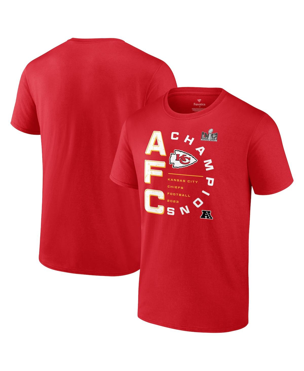 Fanatics Men's  Red Kansas City Chiefs 2023 Afc Champions Right Side Draw T-shirt