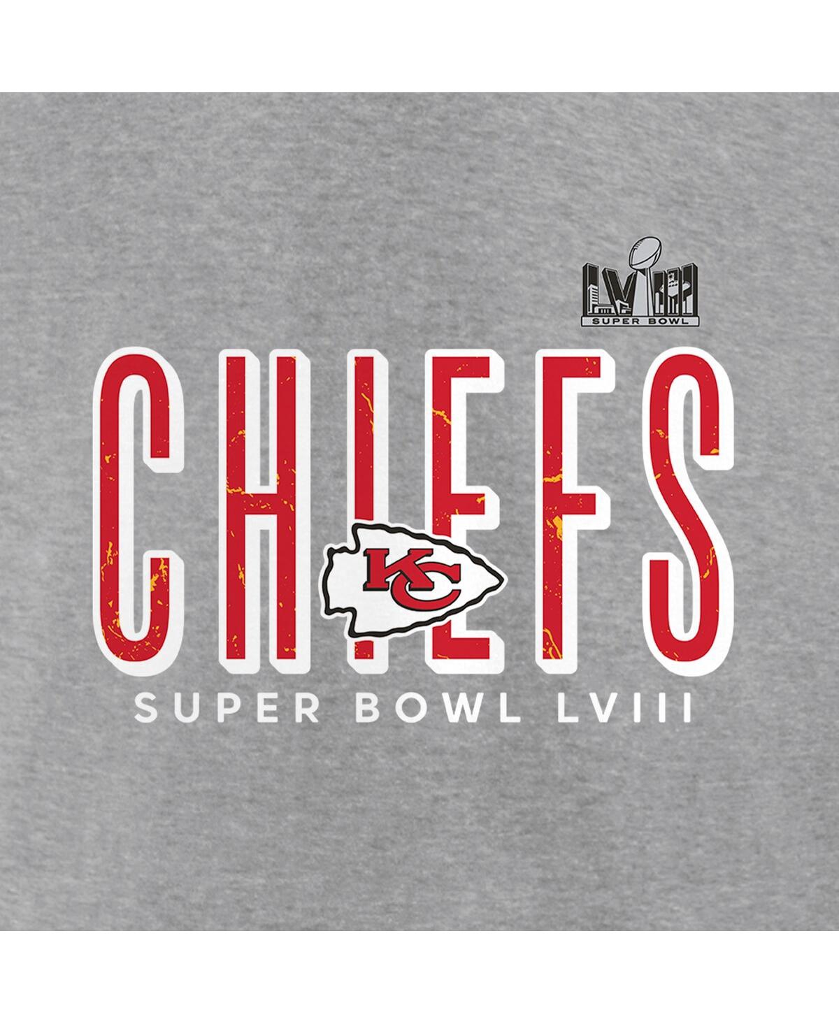 Women's FanaticsKansas City Chiefs Super Bowl Lviii Cheer Section Tri-Blend V-Neck Fashion T-shirt - Heather Gray